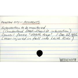 Dunedin City - Accidents