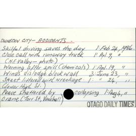 Dunedin City - Accidents