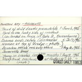 Dunedin City - Accidents