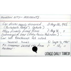Dunedin City - Accidents
