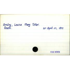 Ansley, Louisa Mary Toller