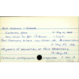 Port Chalmers - Schools