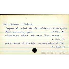 Port Chalmers - Schools