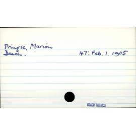 Pringle, Marion