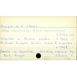 Pringle, W. H. (Prof.)