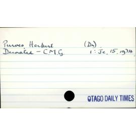 Purves, Dr Herbert D.