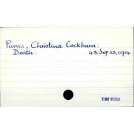 Purvis, Christina Cockburn