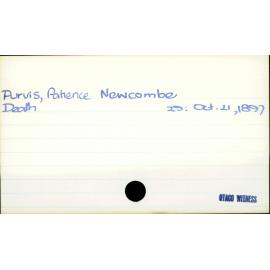 Purvis, Patience Newcombe