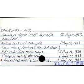 RAILROADS - N. Z.
