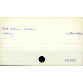 Reid, William Garden