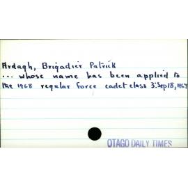 Ardagh,  Brigadier Patrick 