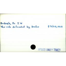 Ardagh, Dr. J. W. 