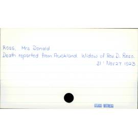 Ross, Mrs Donald