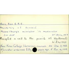 Ross, Rev. E. R. E. 