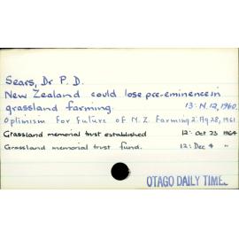 Sears, Dr P.D.