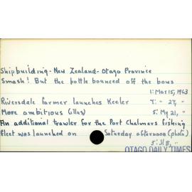 Shipbuilding - New Zealand - Otago Province 