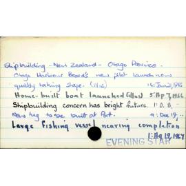 Shipbuilding - New Zealand - Otago Province 