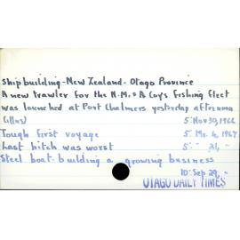 Shipbuilding - New Zealand - Otago Province 