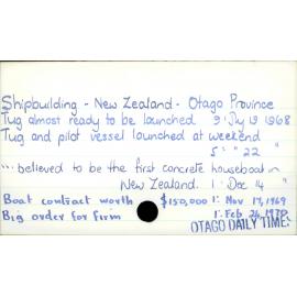 Shipbuilding - New Zealand - Otago Province 