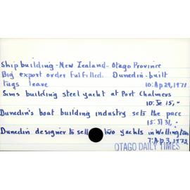 Shipbuilding - New Zealand - Otago Province 