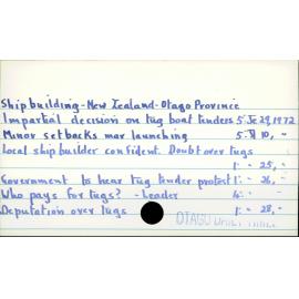 Shipbuilding - New Zealand - Otago Province 