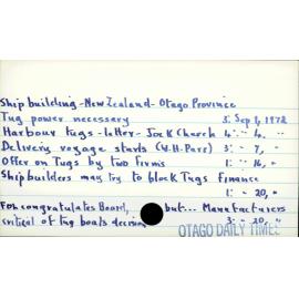 Shipbuilding - New Zealand - Otago Province 