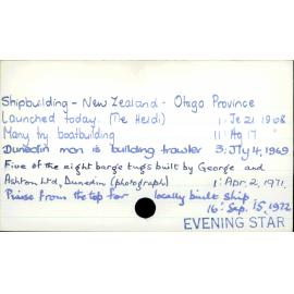 Shipbuilding - New Zealand - Otago Province 
