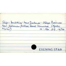 Ship-building - New Zealand - Otago Province