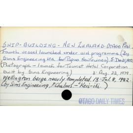 Ship-building - New Zealand - Otago Province