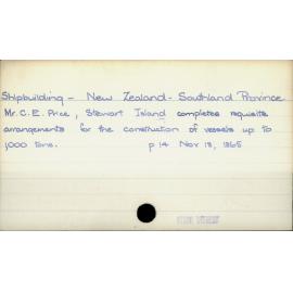 Shipbuilding - New Zealand - Southland Province