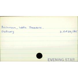 Aschman, Leslie Theodore