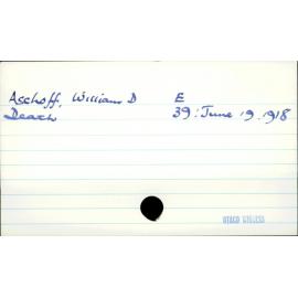 Aschoff, William D   E