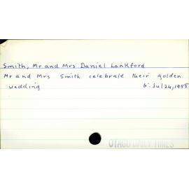 Smith, Mr and Mrs Daniel Lankford