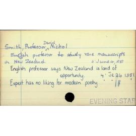 Smith, Professor David Nichol