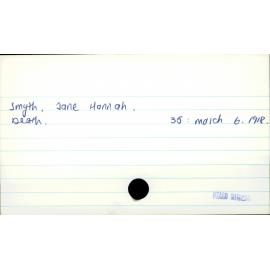 Smyth, Jane Hannah