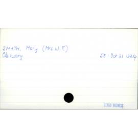 SMYTH, Mary (Mrs W. F.)