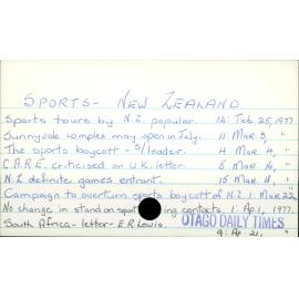 Sports - New Zealand