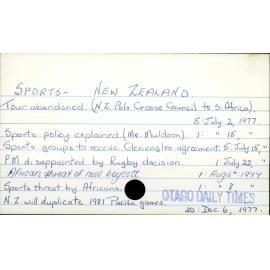 Sports - New Zealand