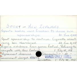 SPORT - NEW ZEALAND 