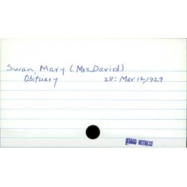 Swan, Mary (Mrs David)