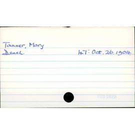 Tanner, Mary
