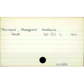 Tannoch, Margaret Kirkland