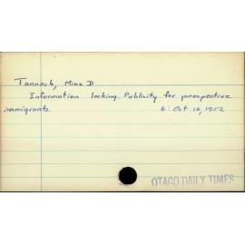 Tannock, Miss D. 