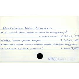 AUTHORS - NEW ZEALAND