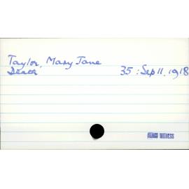 Taylor, Mary Jane