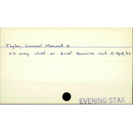 Taylor, General Maxwell D