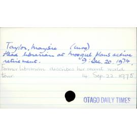 Taylor, Maysie (Mrs)