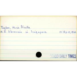 Taylor, Miss Priscilla