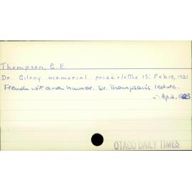 Thompson, G E