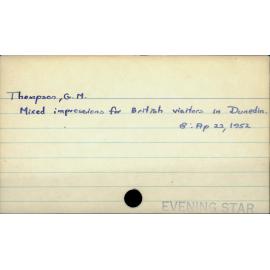 Thompson, G. M.